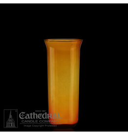 Cathedral Candle 8-Day Glass Globe - Amber (Flared Top)