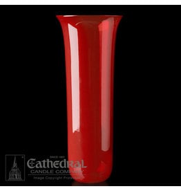 Cathedral Candle 14-Day Glass Globe - Ruby (Flared Top)