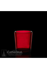 Cathedral Candle Votive Light Glasses - Ruby, 15 Hour (12)