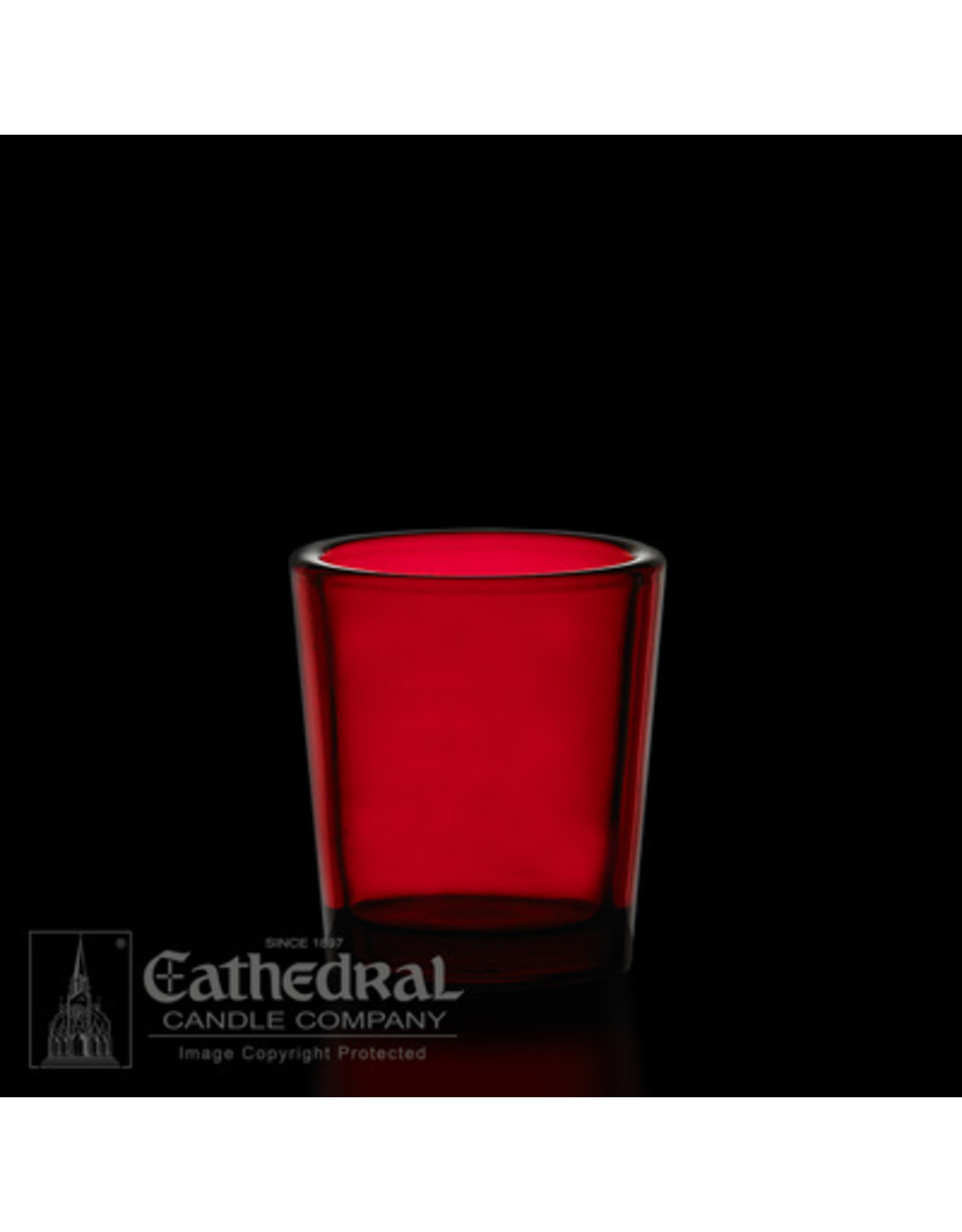 Cathedral Candle Votive Light Glasses - Ruby, 15 Hour (12)
