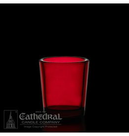 Cathedral Candle Votive Light Glasses - Ruby, 15 Hour (12)