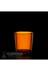 Cathedral Candle Votive Light Glasses - Amber, 15 Hour (12)