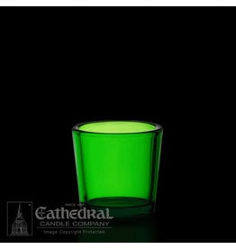 Cathedral Candle Votive Light Glasses - Green, 2-10 Hour (12)