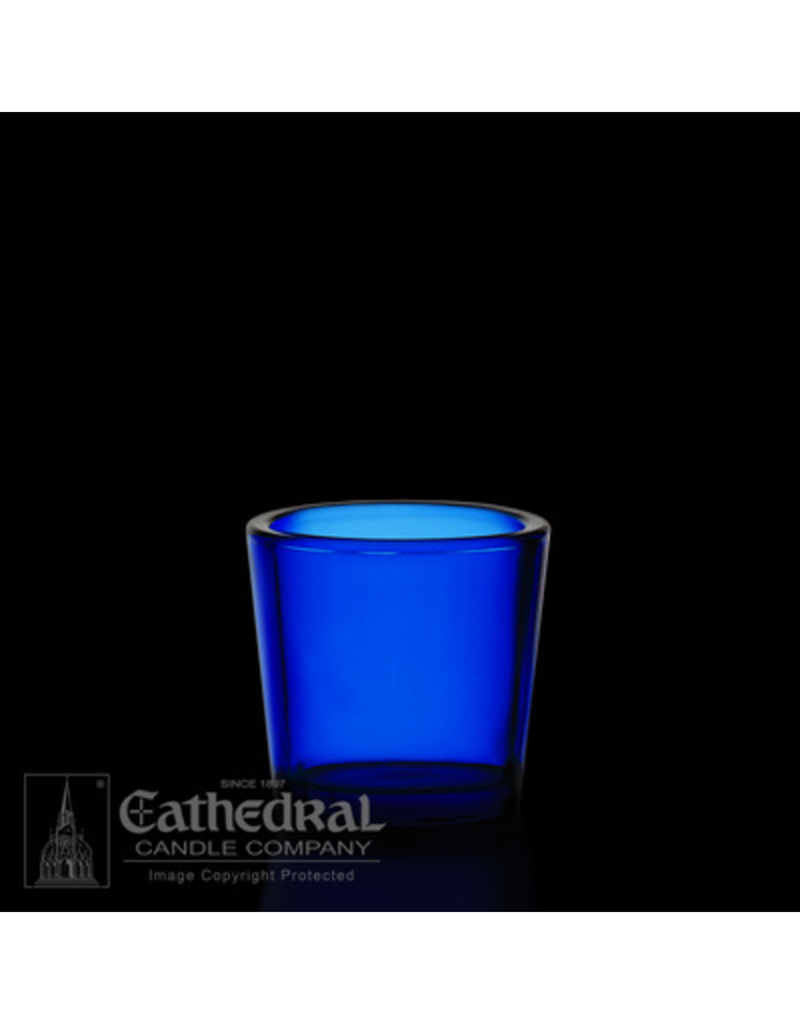 Cathedral Candle Votive Light Glasses - Blue, 2-10 Hour (12)