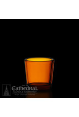 Cathedral Candle Votive Light Glasses - Amber, 2-10 Hour (12)