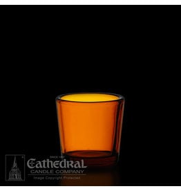 Cathedral Candle Votive Light Glasses - Amber, 2-10 Hour (12)