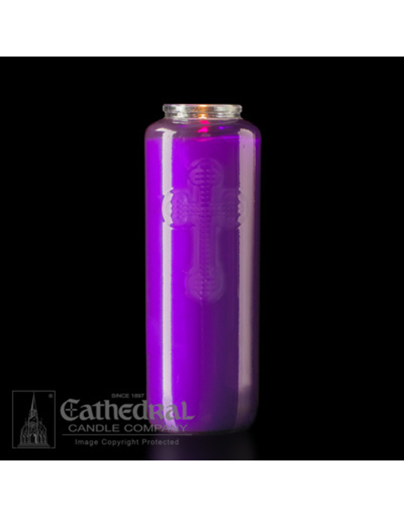 Cathedral Candle 6-Day Purple Glass Candles (12)