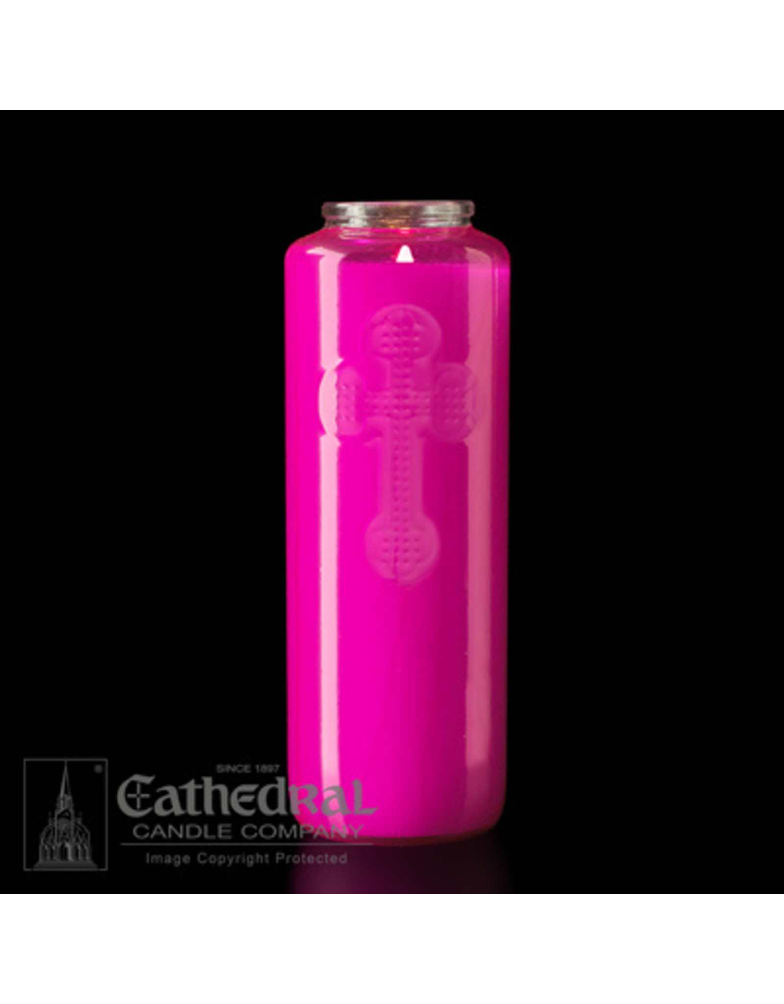 Cathedral Candle 6-Day Rose (Pink) Glass Candle (Each)