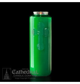 Cathedral Candle 6-Day Green Glass Candles (12)