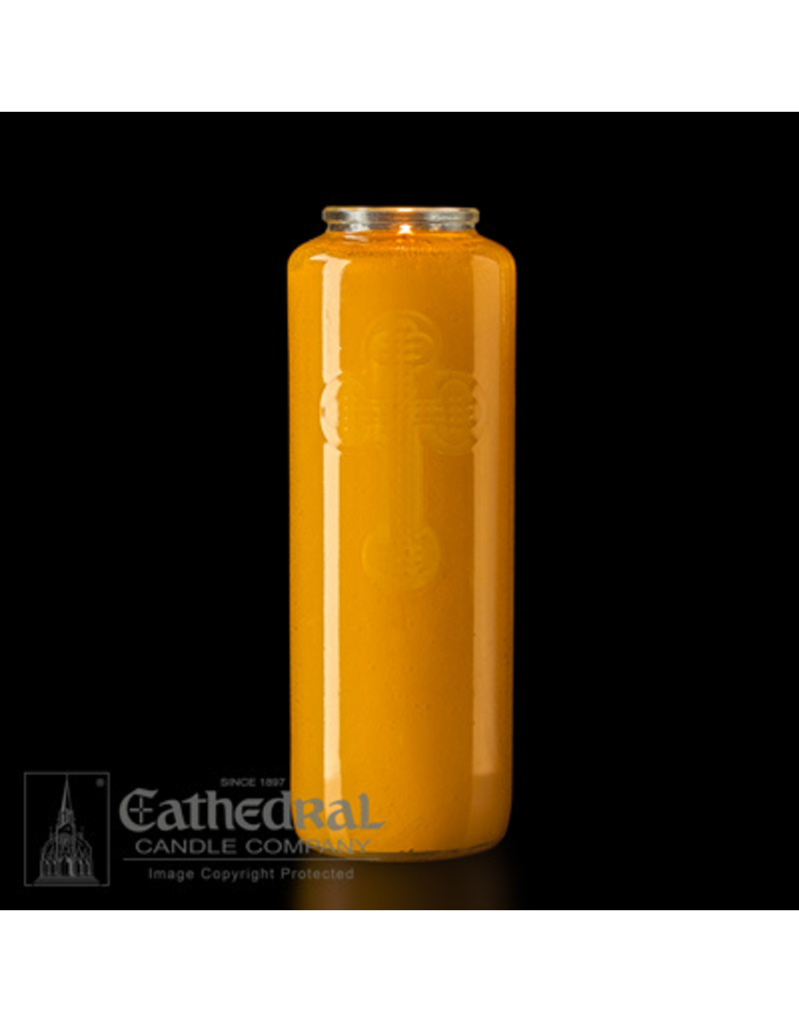Cathedral Candle 6-Day Amber Glass Candle (Each)