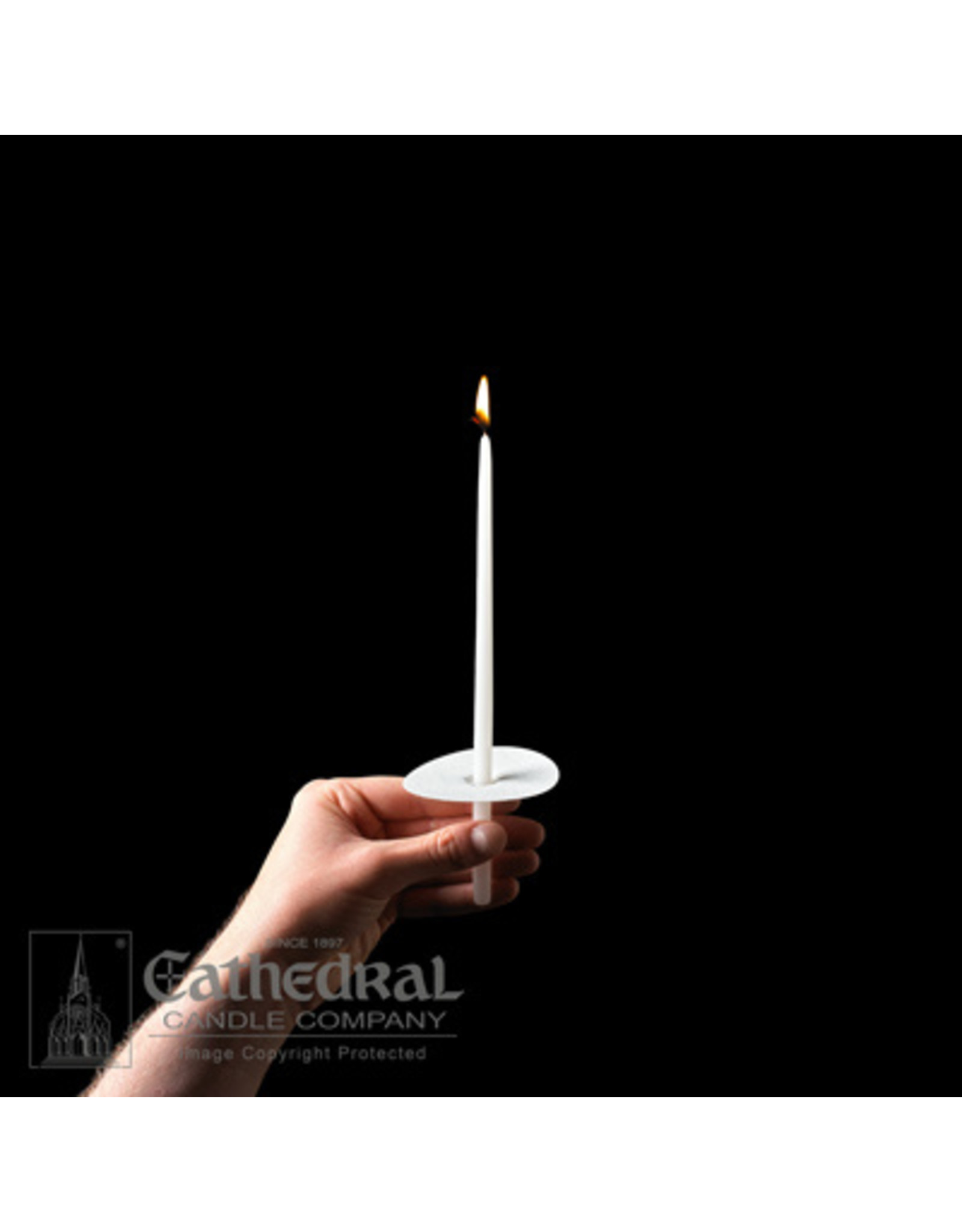 Cathedral Candle CCongregational Candles 9" Taper w/Paper Drip Protectors (100)