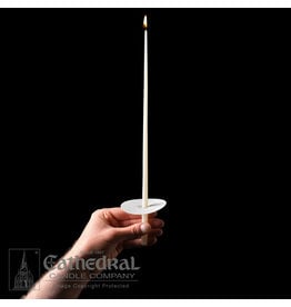 Cathedral Candle Congregational Candles 14" Taper 51% Beeswax w/Paper Drip Protectors (100)