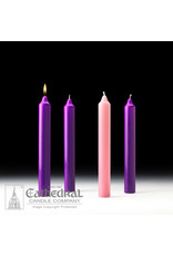 Cathedral Candle Advent Candles 1.5x12 (3 Purple, 1 Rose)