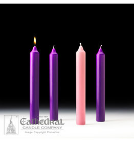 Cathedral Candle Advent Candles 1.5x12 (3 Purple, 1 Rose)