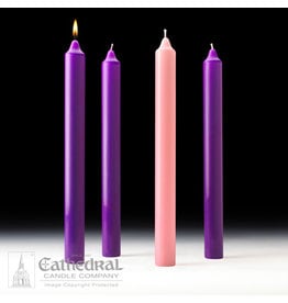 Cathedral Candle Advent Candles 1.5x16 (3 Purple, 1 Rose)