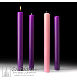 Cathedral Candle 51% Beeswax Advent Candles 1.5x16 (3 Purple, 1 Rose)