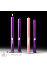 Cathedral Candle 51% Beeswax Advent Candles ("Star of the Magi") 1.5x16 (3 Purple, 1 Rose)