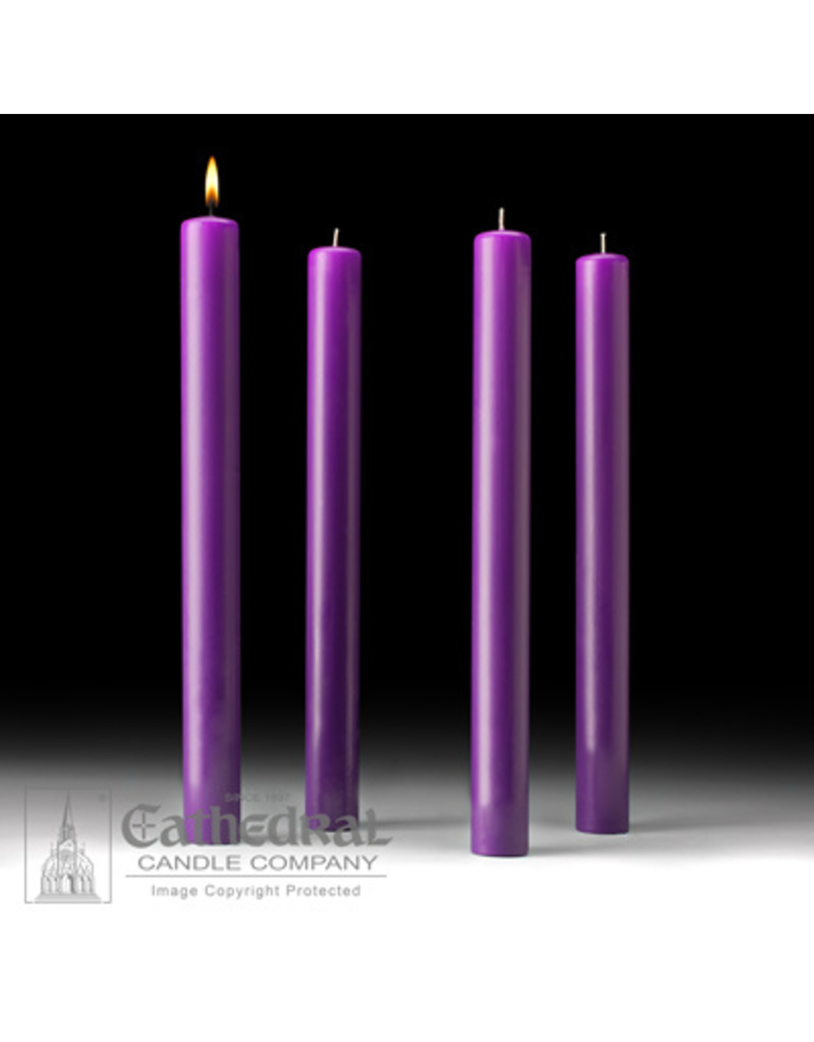 Cathedral Candle 51% Beeswax Advent Candles 1.5x16 (4 Purple)