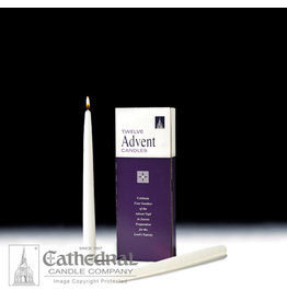 Cathedral Candle Advent Taper Candles - 12" (White) (Box of 12)