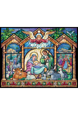 Vermont Christmas Company Large Advent Calendar - Stained Glass Nativity