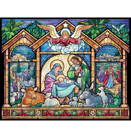 Vermont Christmas Company Large Advent Calendar - Stained Glass Nativity