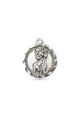 Bliss St. Christopher Medal - Round Hammered Edge, Sterling Silver