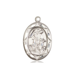 Hirten Guardian Angel Medal - Hammered, Sterling Silver