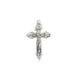 Bliss Crucifix Medal, Sterling Silver (7/8" x 1/2")