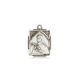 Bliss St. Theresa Medal, Square, Sterling Silver 0804TSS