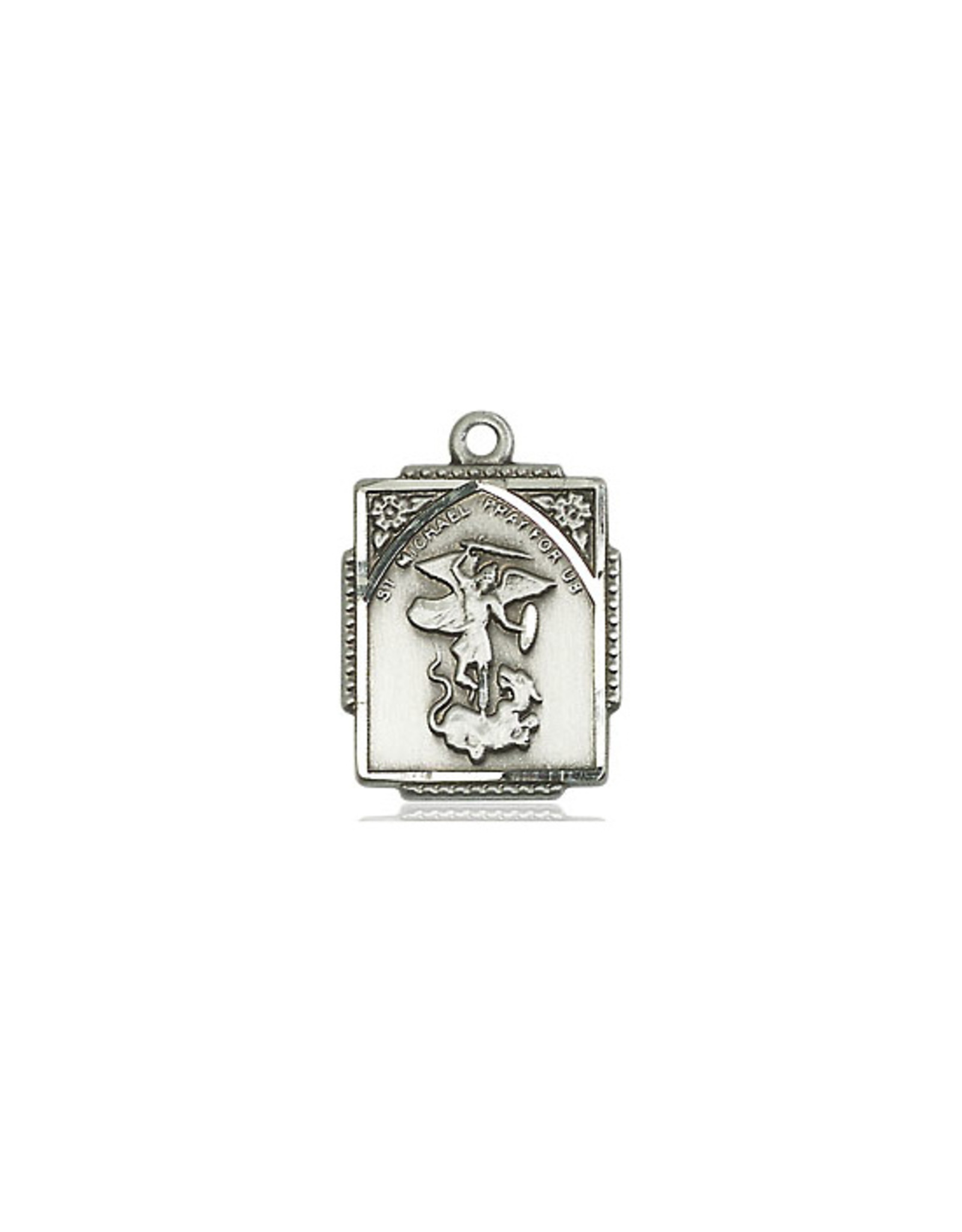 Bliss St. Michael the Archangel Medal - Square, Sterling Silver