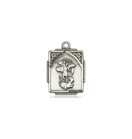 Bliss St. Michael the Archangel Medal - Square, Sterling Silver