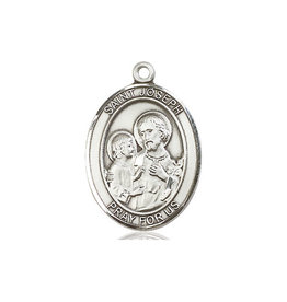 Bliss St. Joseph Medal - Oval Patron Series, Sterling Silver
