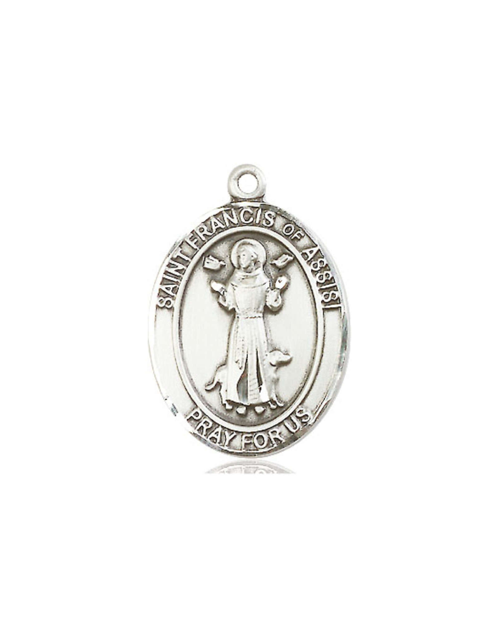 Bliss St. Francis of Assisi Medal - Oval Patron Series, Sterling Silver