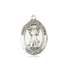 Bliss St. Francis of Assisi Medal - Oval Patron Series, Sterling Silver