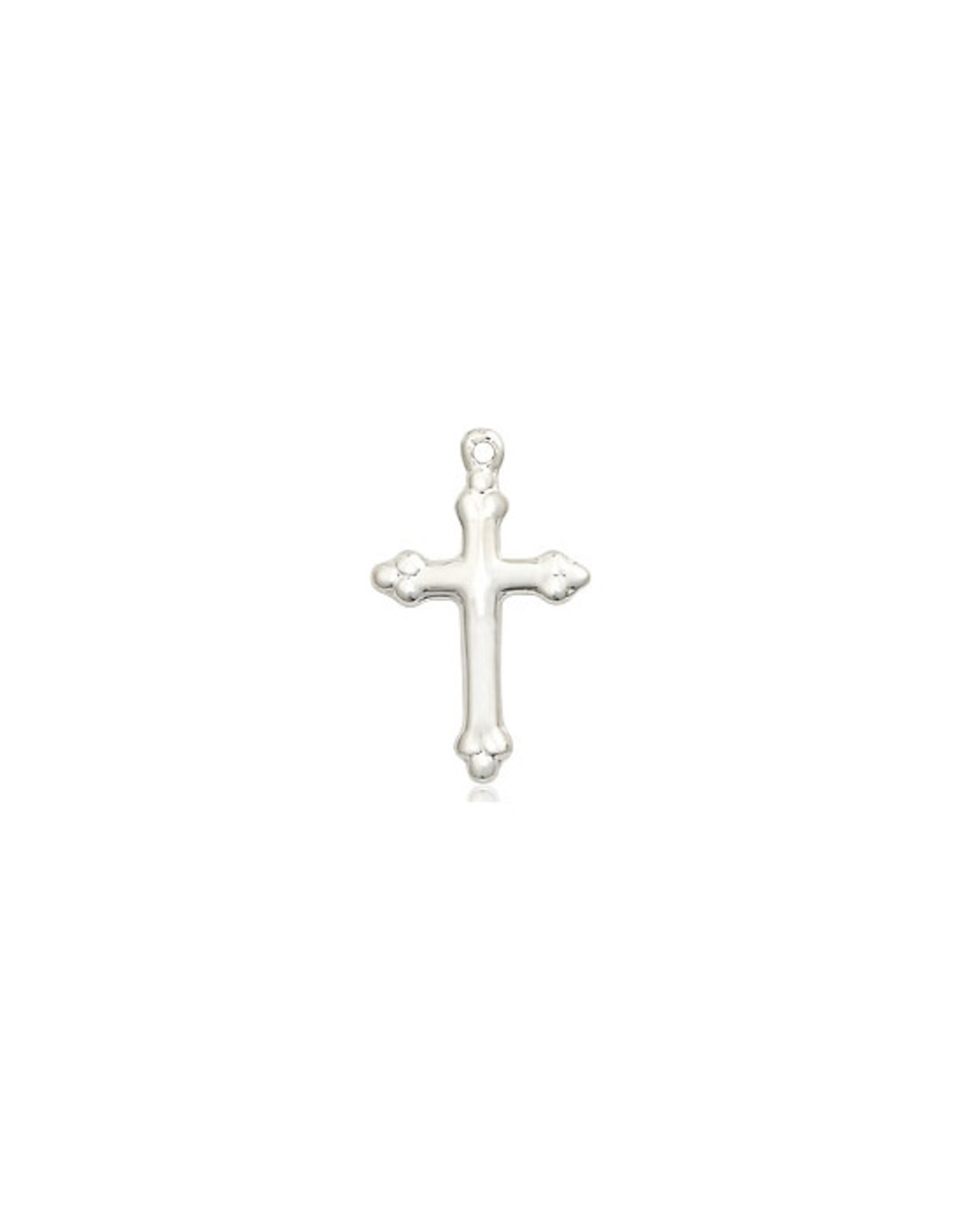 Bliss Rosebud Cross Medal, Sterling Silver