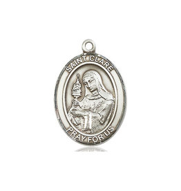 Bliss St. Clare of Assisi Medal, Sterling Silver