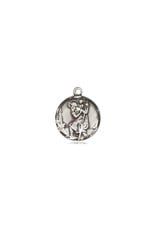 MEDAL CHRISTOPHER ROUND SMALL STERLING SILVER