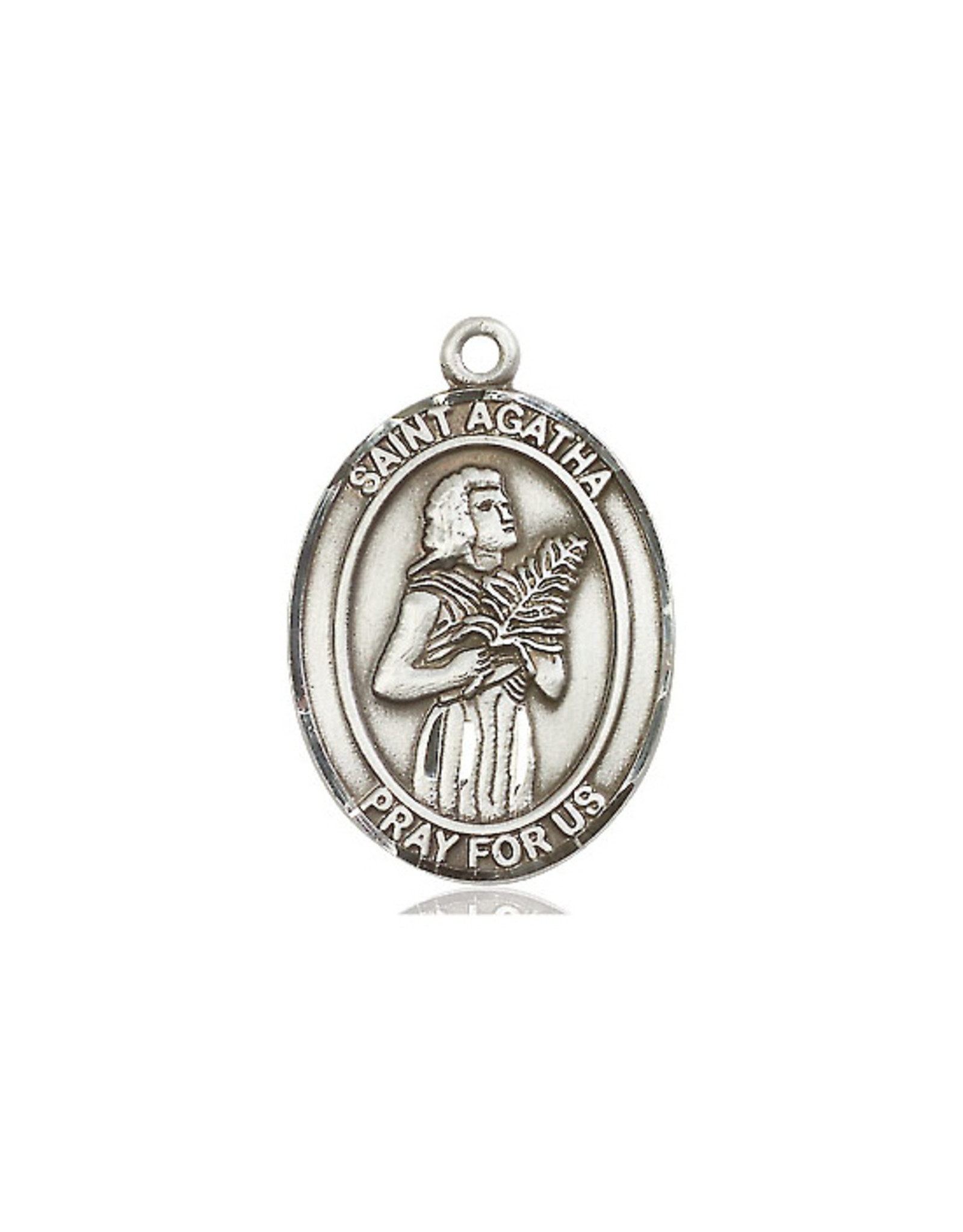 Bliss St. Agatha Medal, Sterling Silver