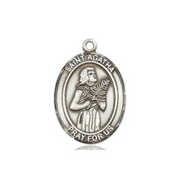 Bliss St. Agatha Medal, Sterling Silver