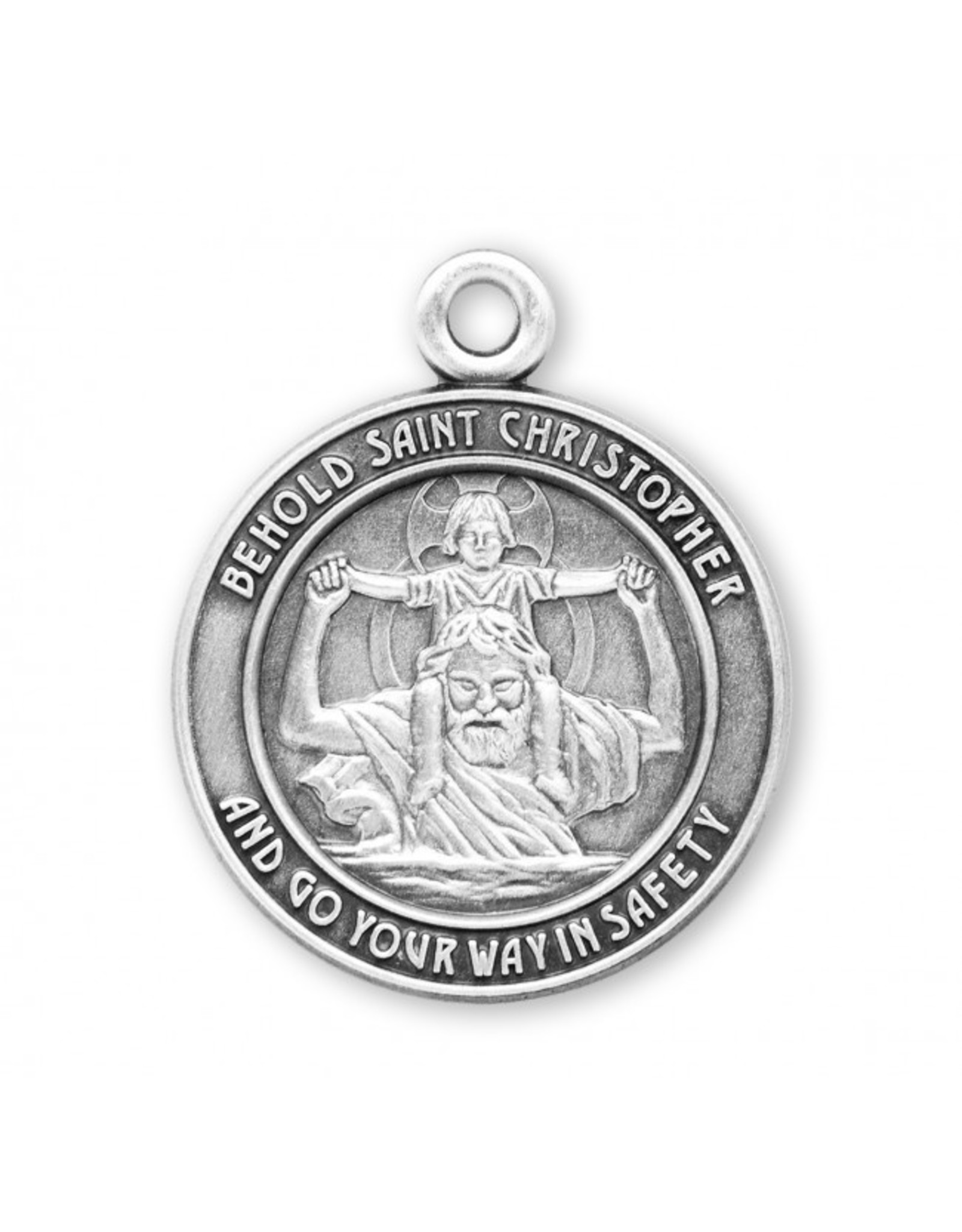 HMH St. Christopher Medal - Round, Sterling Silver, 24" Chain