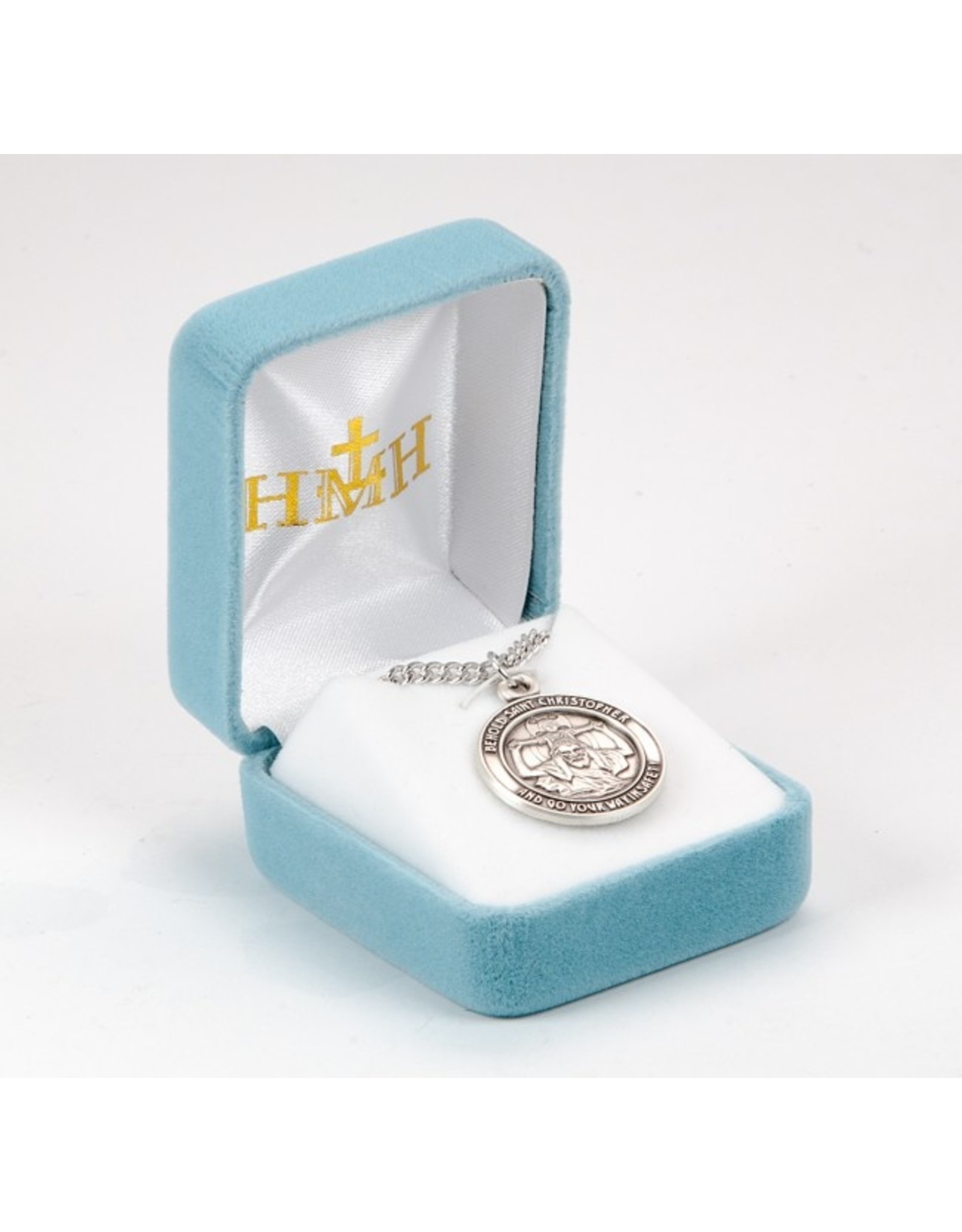 HMH St. Christopher Medal - Round, Sterling Silver, 24" Chain