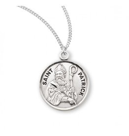 HMH St. Patrick Round Medal, Sterling Silver, 20" Chain