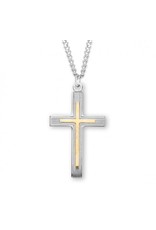Two-Tone Sterling Silver Cross Necklace