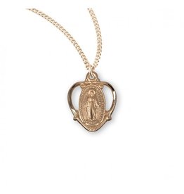 HMH Miraculous Medal - Gold over Sterling Silver on 18" Chain