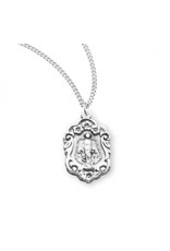 HMH Miraculous Medal - Fancy, Sterling Silver, 18" Chain