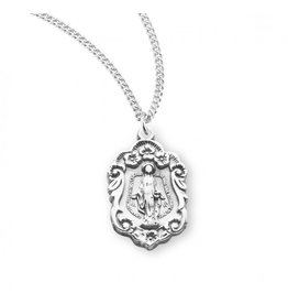 HMH Miraculous Medal - Fancy, Sterling Silver, 18" Chain
