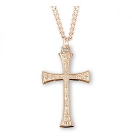 Cross Medal, Gold Over Sterling Silver, 20" Chain