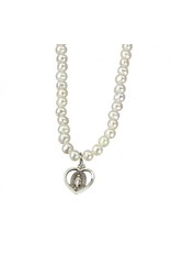HMH Freshwater Pearl Necklace with Sterling Silver Miraculous Heart