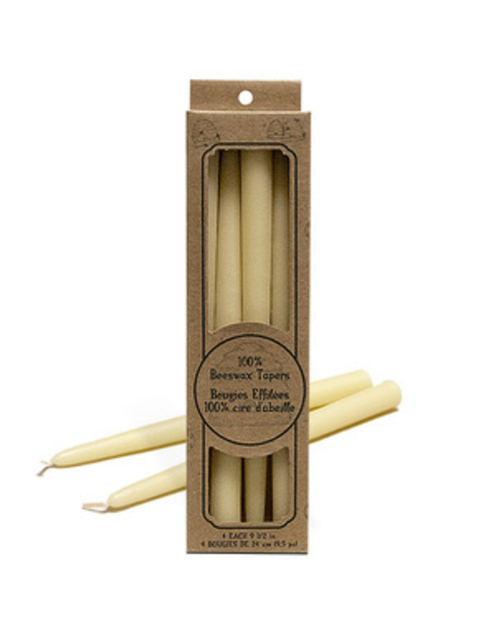 General Wax 100% Beeswax Candle Tapers, 9.5" (Box of 4)