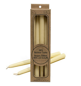 General Wax 100% Beeswax Candle Tapers, 9.5" (Box of 4)